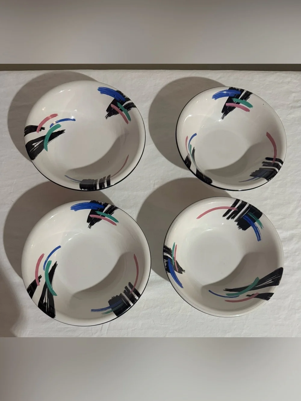 Newcor design concepts Liza stoneware retro set‎ of 4 cereal bowls